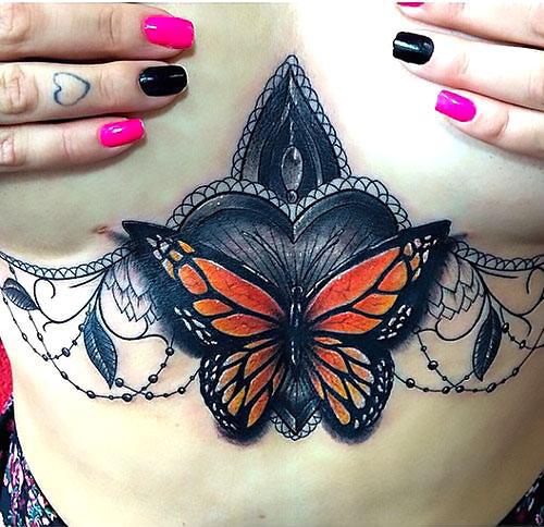 Beautiful Monarch Butterfly for Girls Tattoo Idea