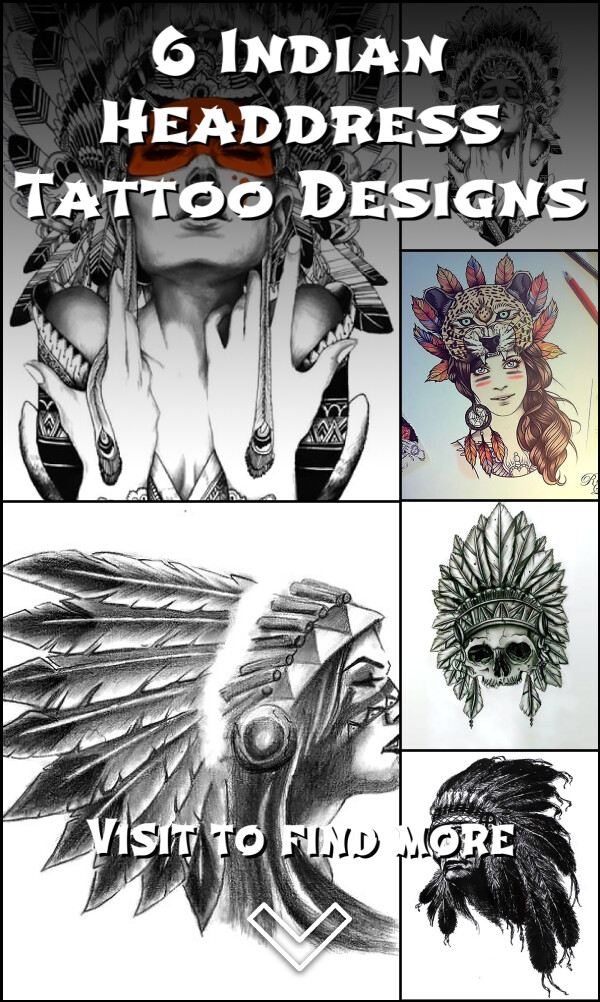 6 Indian Headdress Tattoo Designs