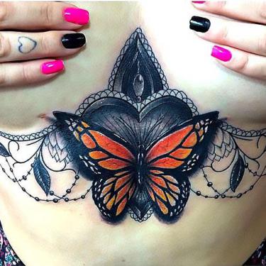 Beautiful Monarch Butterfly for Girls Tattoo