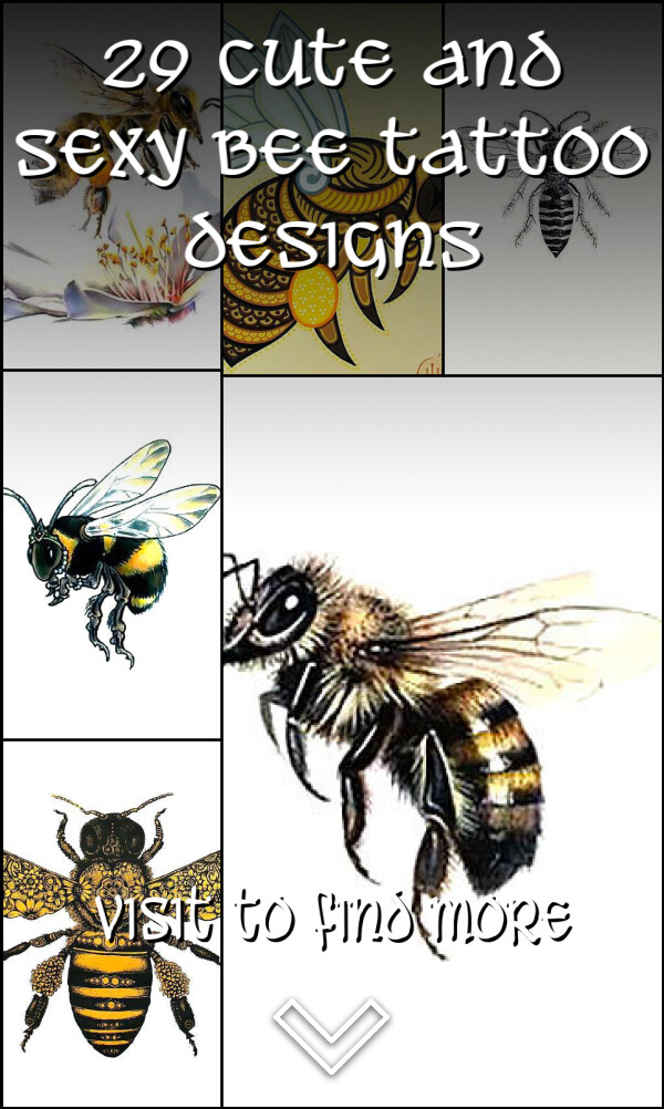29 Cute and Sexy Bee Tattoo Designs