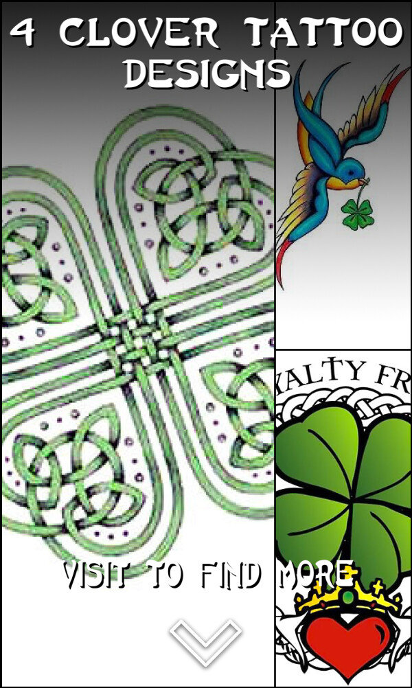 4 Clover Tattoo Designs