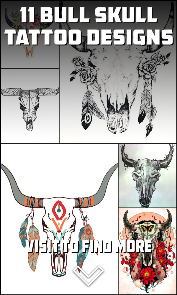 11 Bull Skull Tattoo Designs