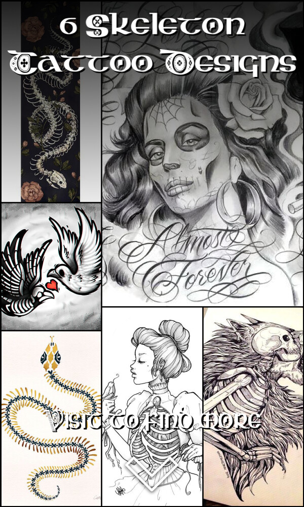 6 Skeleton Tattoo Designs