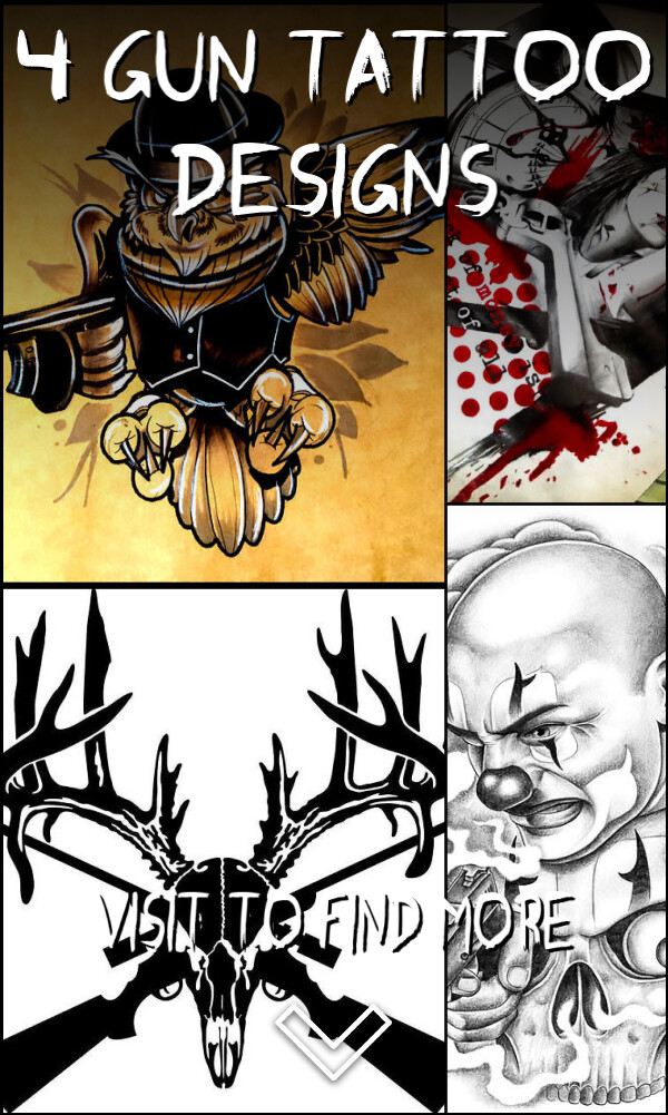 4 Gun Tattoo Designs