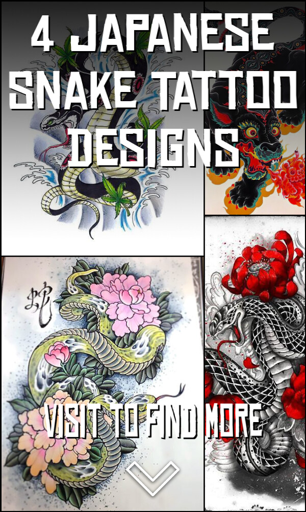 4 Japanese Snake Tattoo Designs
