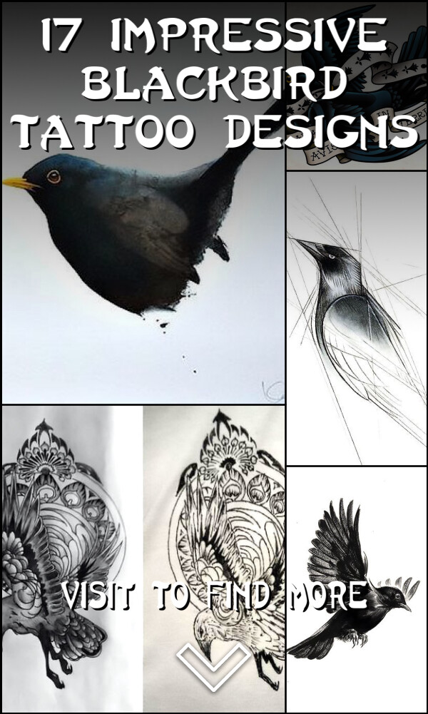 17 Impressive Blackbird Tattoo Designs
