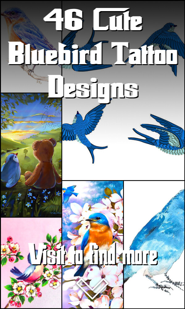 46 Cute Bluebird Tattoo Designs