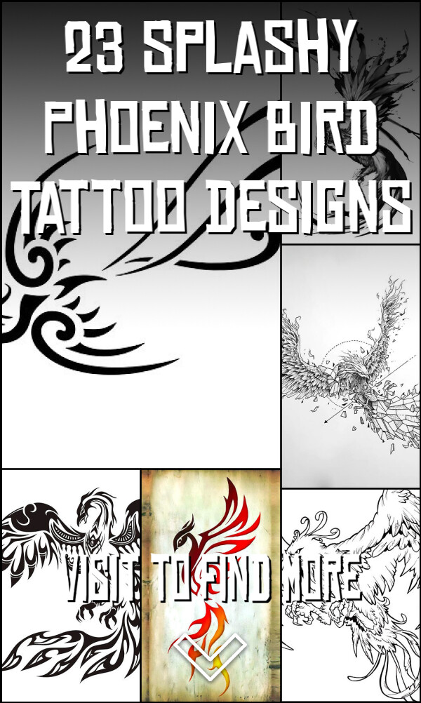 23 Splashy Phoenix Bird Tattoo Designs