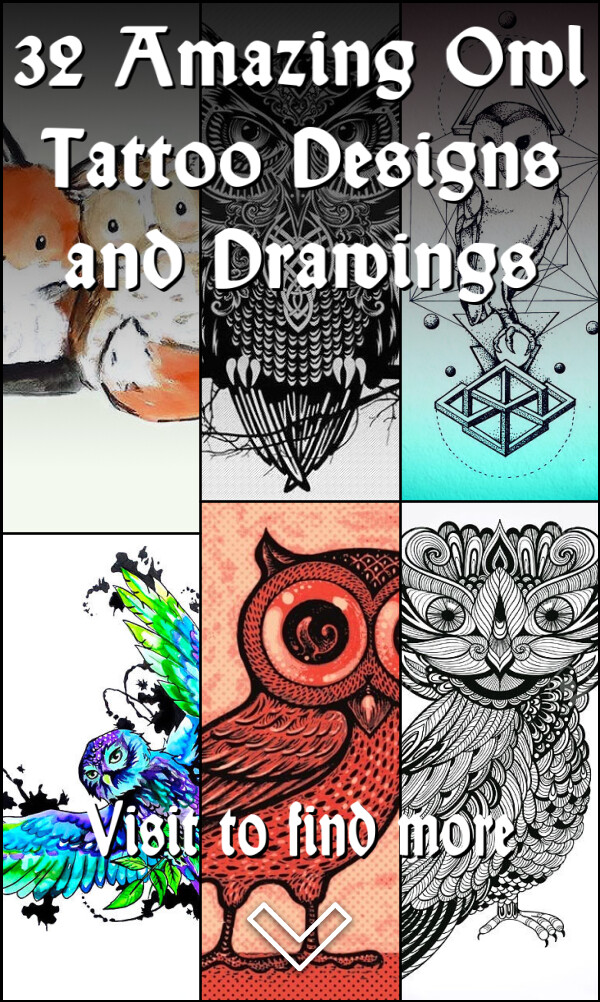 32 Amazing Owl Tattoo Designs and Drawings