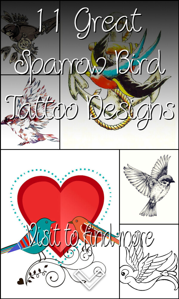 11 Great Sparrow Bird Tattoo Designs
