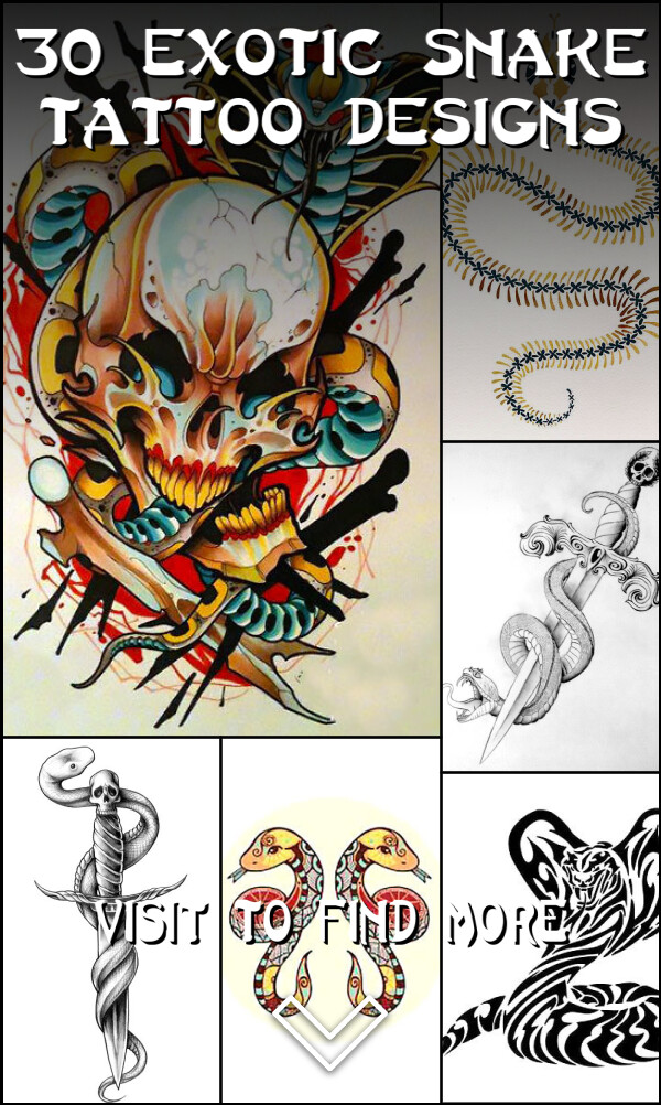 30 Exotic Snake Tattoo Designs