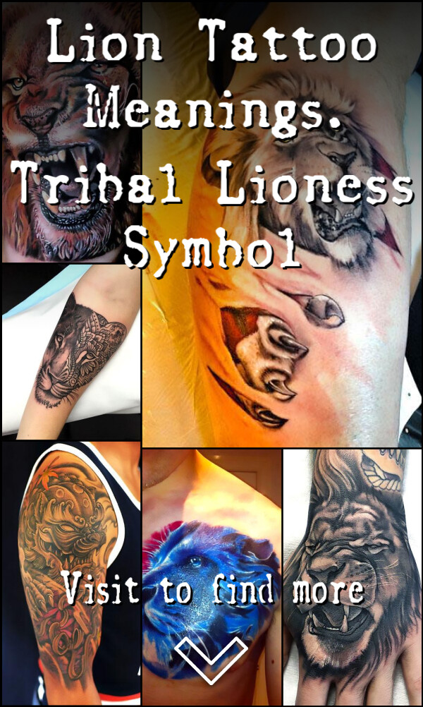 Lion Tattoo Meanings. Tribal Lioness Symbol