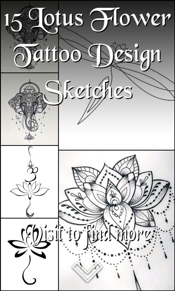 15 Lotus Flower Tattoo Design Sketches