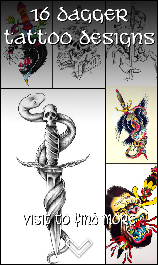 16 Dagger Tattoo Designs