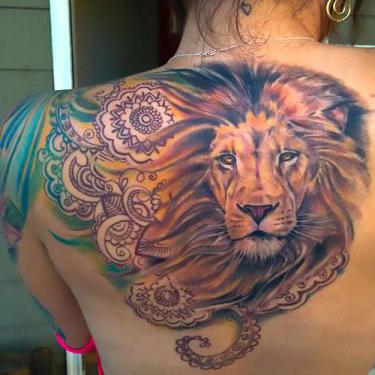 Beautiful Lion Face Tattoo