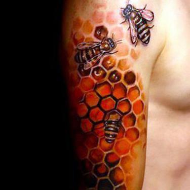 Bees and Honeycomb Tattoo