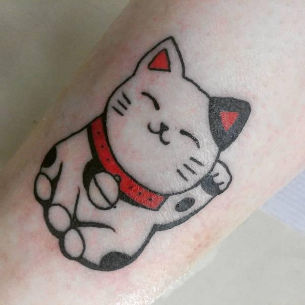 Lucky Cat Tattoo Idea