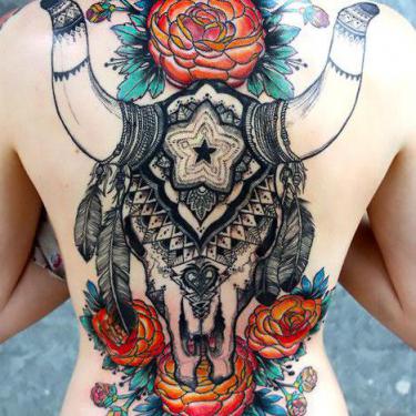20 Bull Skull Tattoos To Grab By The Horns  Body Artifact