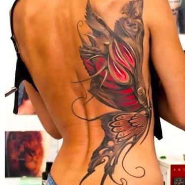 Best Butterfly Ever Large Tattoo