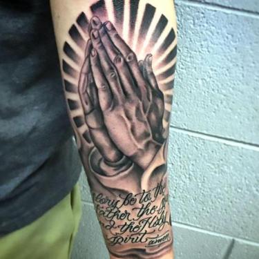 Black Praying Hands Tattoo