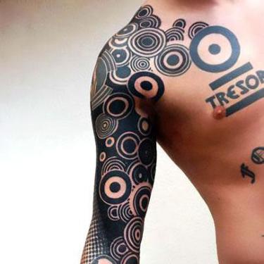 Blackwork Circles Tattoo