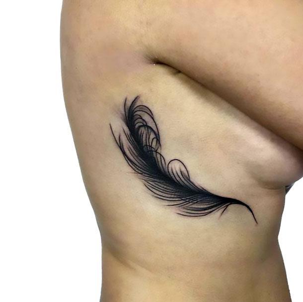 Blackwork Feather Tattoo Idea