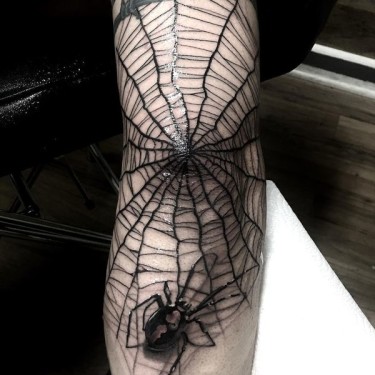 Black Spider Web Tattoo