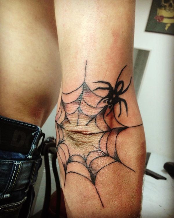 Hard Spider Web Tattoo Idea
