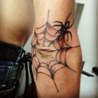 Hard Spider Web Tattoo