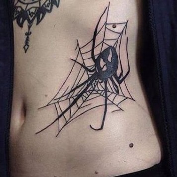 Spider On The Rib Tattoo