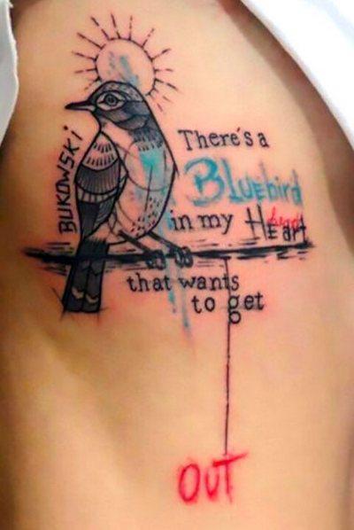 Bluebird in My Heart Tattoo Idea