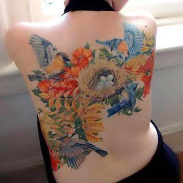 Bluebird Nest Tattoo
