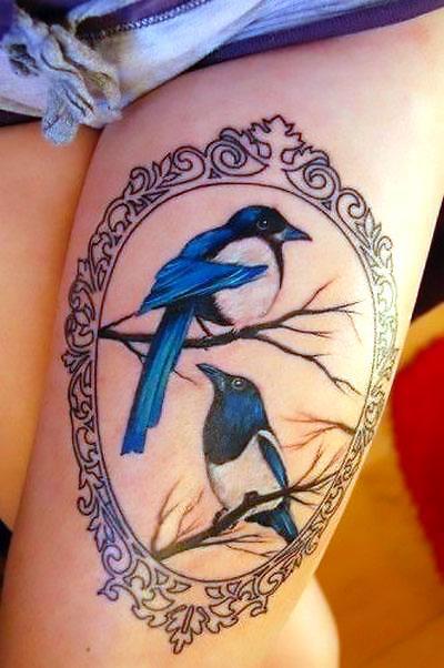 Bluebird Portrait Tattoo Idea