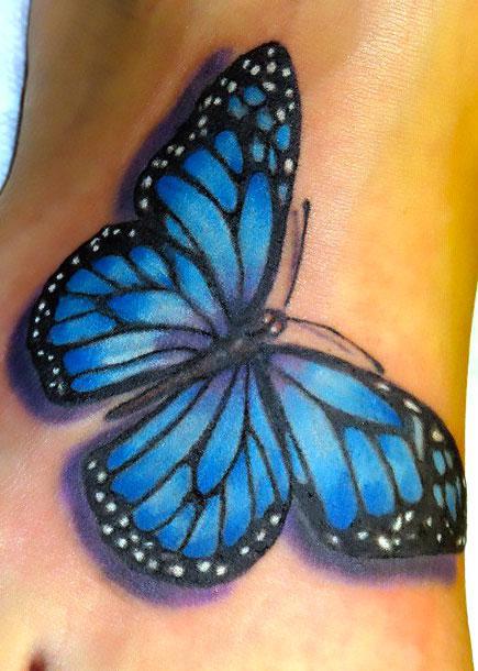 Blue Butterfly Tattoo Idea