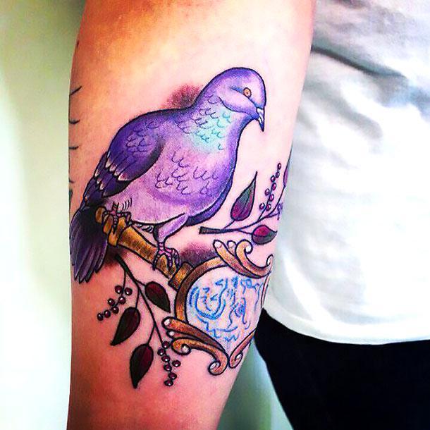 Purple Dove Tattoo Idea