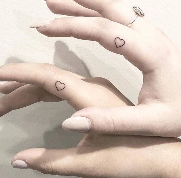 Best Friend Hearts Tattoo Idea
