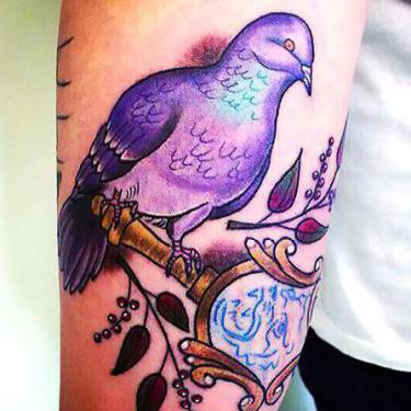 Purple Dove Tattoo