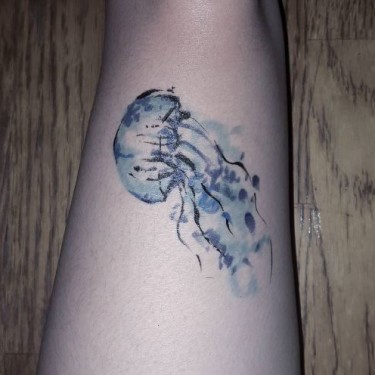 Small Blue Jellyfish Tattoo