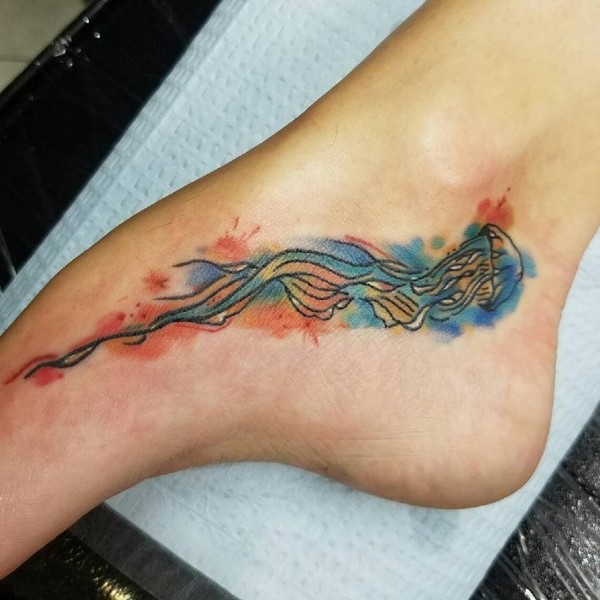 Ankle Jellyfish Tattoo Idea