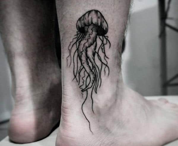 Small Gray Jellyfish Tattoo Idea