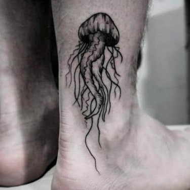Small Gray Jellyfish Tattoo