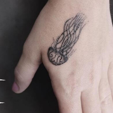 Jellyfis On Hand Tattoo
