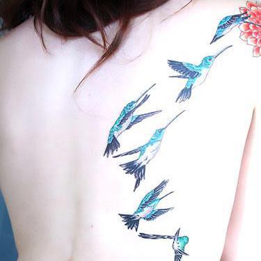 Blue Hummingbirds Tattoo