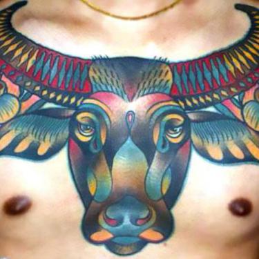 Big Bull Head Tattoo