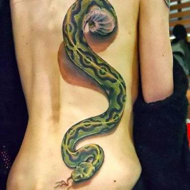 Big Green Snake Tattoo