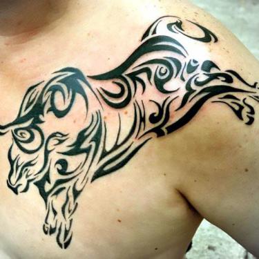 Big Riding Bull Tattoo Tattoo