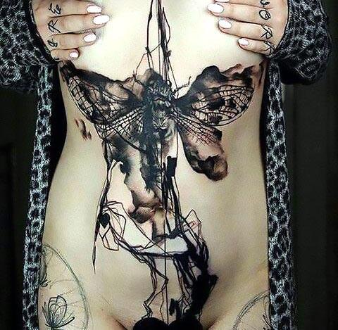 Black Amazing Moth Tattoo Idea