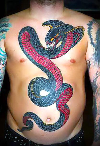 Black and Red Cobra Tattoo Idea