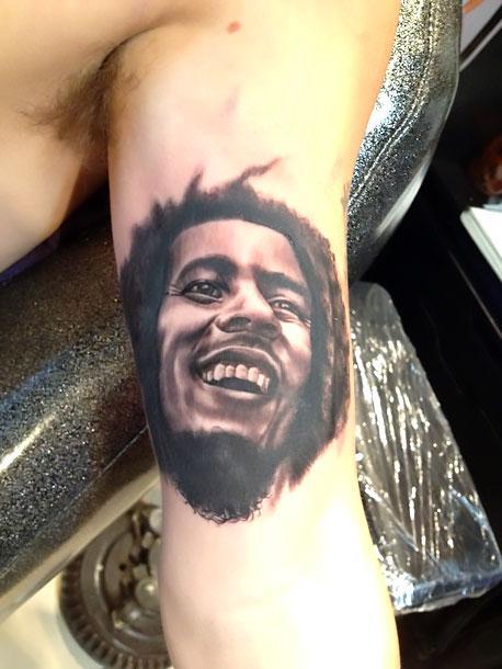 Bob Marley Portrait Tattoo Idea