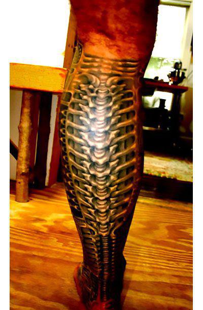 Bones on Calf Tattoo Idea